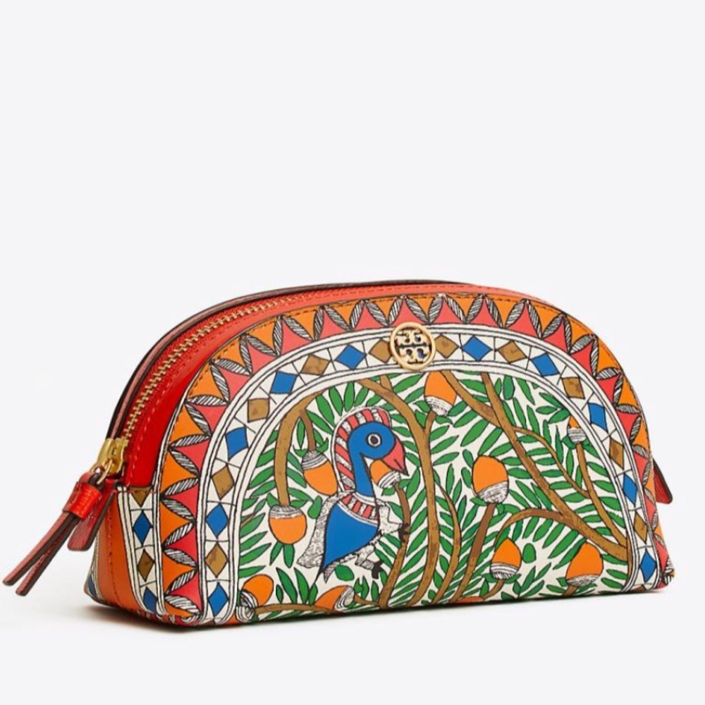 NWT Tory Burch Paradise Small Makeup Bag Cosmetic Case